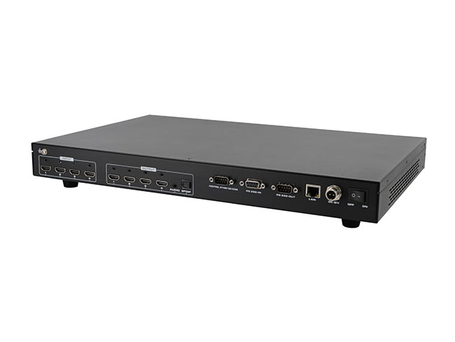 4K60 4x4 HDMI Matrix Switcher With EDID and Audio Support App Control