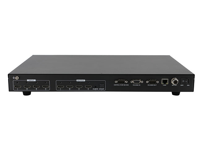 4K60 4x4 HDMI Matrix Switcher With EDID and Audio Support App Control