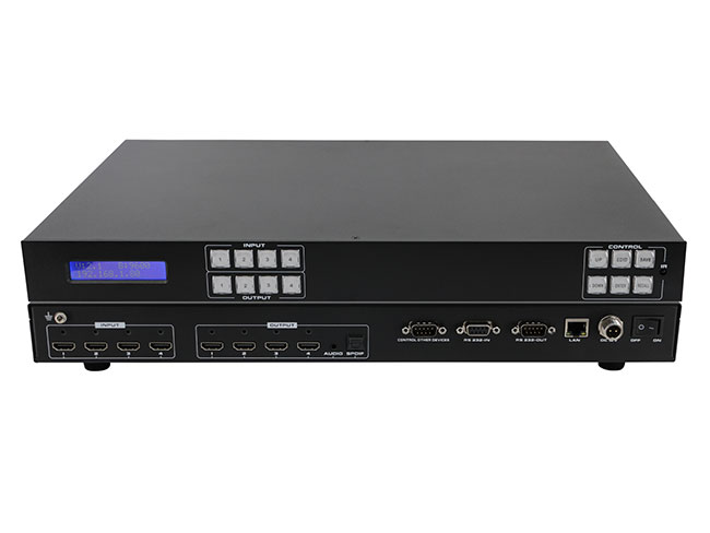 4K60 4x4 HDMI Matrix Switcher With EDID and Audio Support App Control